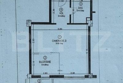 Apartament cu 1 camera, 39 mp, zona strazii Frunzisului - 1