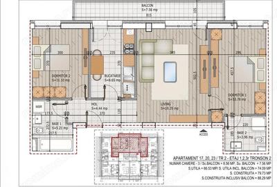 3 cam decomandat | Centrala termica proprie | Metrou Teclu - 5