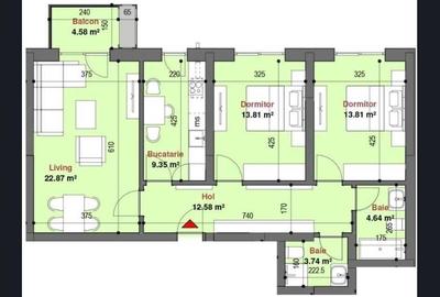 Apartament cu 3 camere decomandat în Exterior Vest