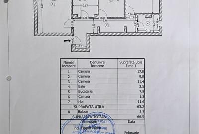 Apartament 3 camere, 67 mp, decomandat – Pantelimon, et. 10/10 - 3