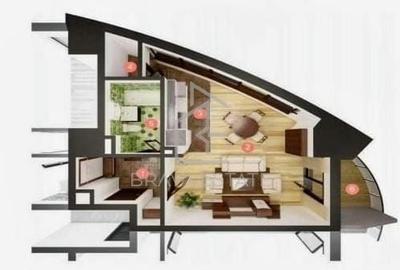 Apartament tip studio 45mp ,balcon, semifinisat,  West Tower ,zona Manastur - 2