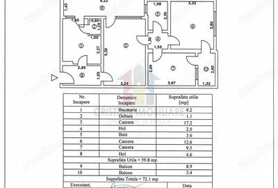Apartament cu 3 camere semidecomandat în Viziru 1