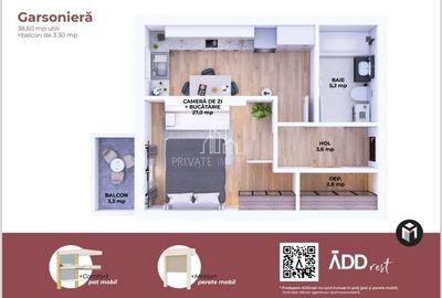 Apartament cu 2 camere decomandat în Est - 2