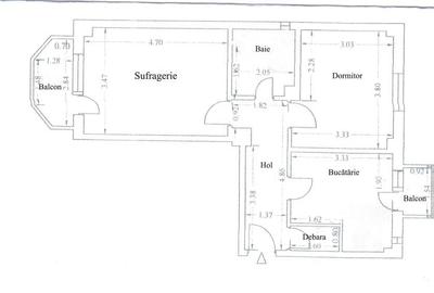 Apartament cu 2 camere decomandat în Capitol
