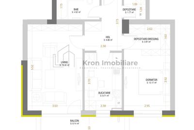 Apartament cu 2 camere decomandat în Astra - 14