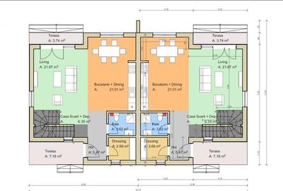Teren de 2000mp, Chinteni Central, AC 2 duplexuri, utilitati - 3