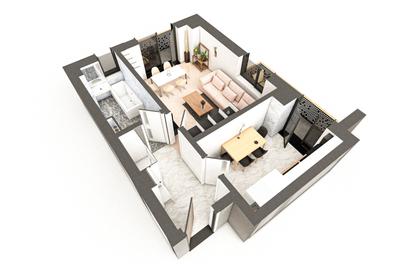 VIȘANI – BRAUS CONFORT - Apartament Tip B - 1 cameră decomandat - 4