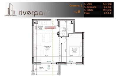 Apartament cu 2 camere semidecomandat în Central - 4