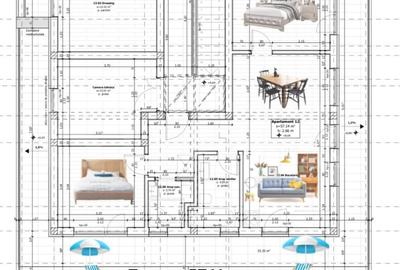 Penthouse de vanzare cu 3 camere, 58 mp, cu terasa panoramica, zona Ciarda Rosie