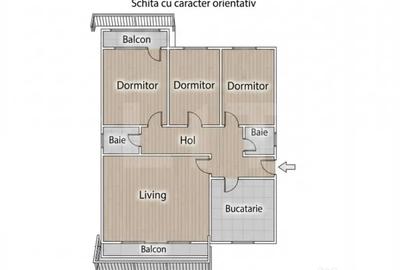 Apartament cu 4 camere decomandat în Central - 3