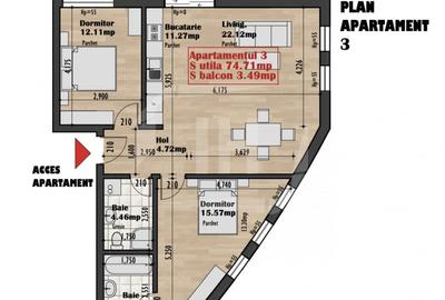 Apartament 3 camere, 2 bai, etaj 1, bloc finalizat in cartierul Iris - 1