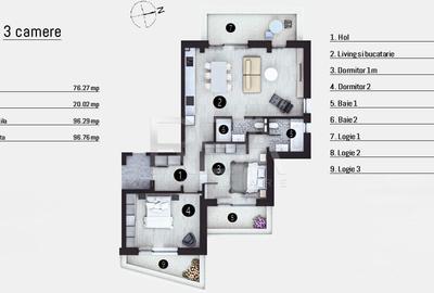 Apartament cu 3 camere semidecomandat în Doamna Ghica - 16