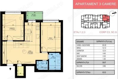 Apartament cu 3 camere decomandat în Central - 2