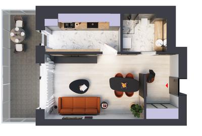 Garsonieră decomandată în Theodor Pallady - 3