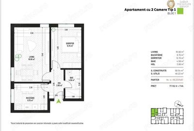 Apartament cu 2 camere decomandat în Gai - 12
