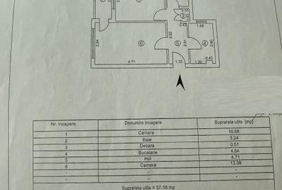 Apartament cu doua camere decomandat Micro 39 etaj 2 LIBER