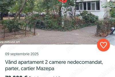 Persoana fizica, vand apartament 2 camere semidecomandat, Mazepa 2 - 3