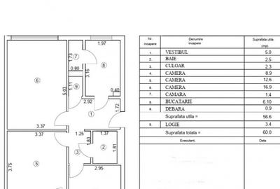 Apartament 3 camere decomandat Titan, Pta. 1 Decembrie - 13