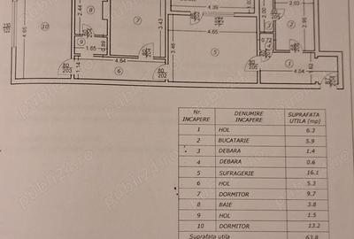 Apartament cu 3 camere semidecomandat în Central - 2