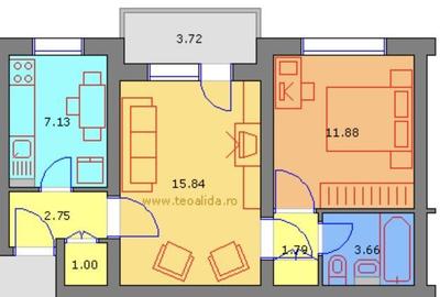 Apartament cu 2 camere semidecomandat în Petros - 1