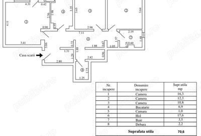 Apartament cu 3 camere decomandat în Micro 13 - 1