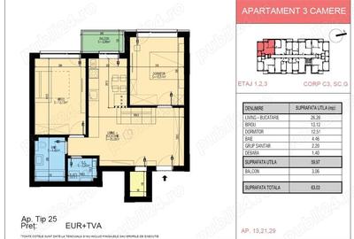 Apartament cu 3 camere semidecomandat în Central - 11
