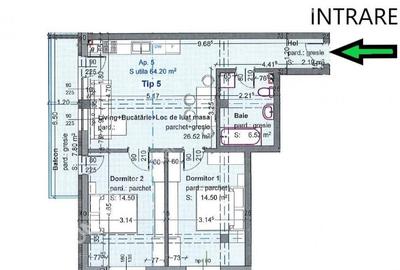 Apartament cu 3 camere decomandat în Vasile Aaron - 1