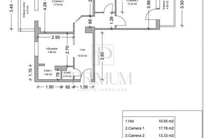 BUCOVINA - 2 Camere - Decomandat - Centrala proprie - Etaj intermediar - 2 Balco - 7