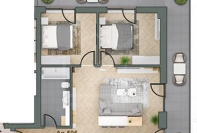 Apartament 3 camere, 65 mp + 27 mp terasa, zona Gheorgheni-Iullius Mall, FSEGA - 2