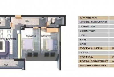 Apartament 3 camere de vanzare in Floresti - 2