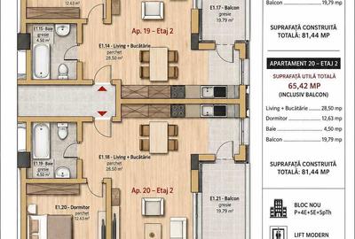 Apartament cu 2 camere decomandat în Nord