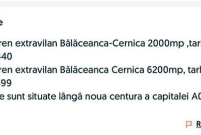 VAND 2 TERENURI EXTRAVILANE  BALACEANCA ILFOV - 1