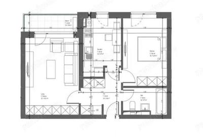 Apartament cu 2 camere decomandat, mobilat în Sud