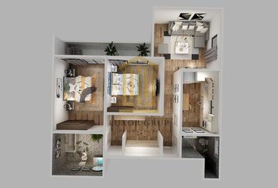 Apartament cu 3 camere semidecomandat în Vest