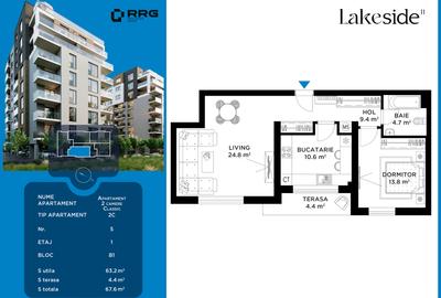 Apartament cu 2 camere decomandat în Bucureștii Noi - 2