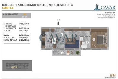 2 Camere Modern Proiect Nou Cavar Residence Binelui 168 - 11