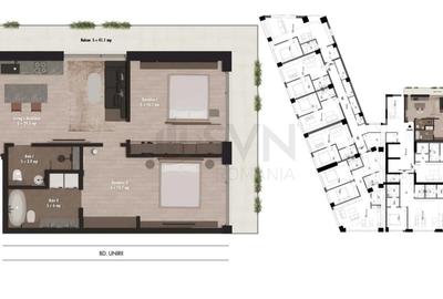 Apartament cu 3 camere semidecomandat în P-ța Unirii - 13