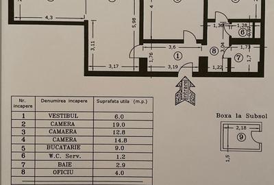 Ion Campineanu nr. 1, 3 camere ultracentral -Et.1 -comision 0% - 19