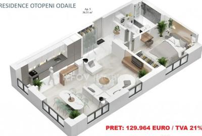 Apartament cu 2 camere decomandat în Odăi - 3