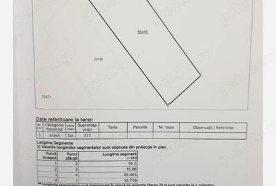 Teren de 777 mp, în Malu