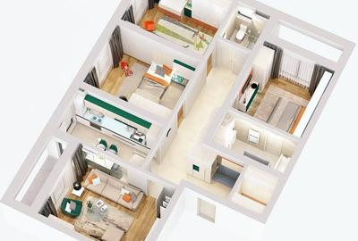 Apartament cu 4 camere decomandat în Lujerului