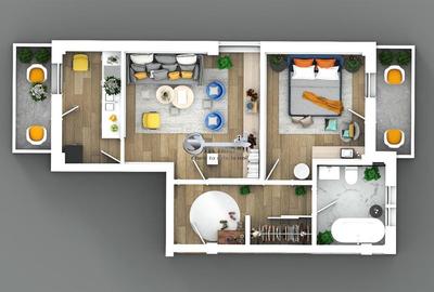 Apartament cu 2 camere semidecomandat în Bucium - 2