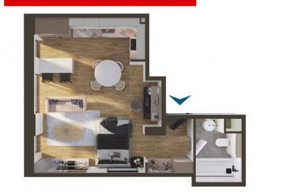 Apartament o camera, 38,5 mp, etaj 1, Bloc premium, Rivus Apartament o camera, 38,5 mp, etaj 1, Bloc premium, Rivus - 1