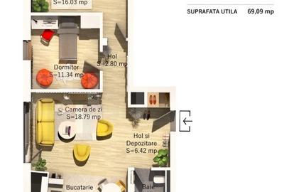 Apartament cu 3 camere semidecomandat în Central - 2