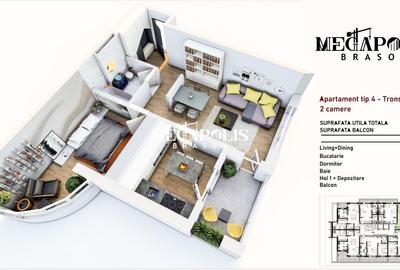 Apartament 2 camere/ Coresi/ Plata Transe/Credit - 3