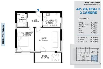 Apartament cu 2 camere decomandat în Central - 2