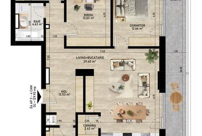Apartament 4 camere – 108,81 mp + terasă 41,84 mp – Pipera premium Apartament 4 camere – 108,81 mp + terasă 41,84 mp – Pipera premium - 2