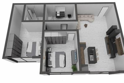 Apartament cu 2 camere semidecomandat, mobilat în Nord - 12