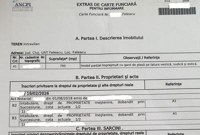 Teren de 795 mp, în Feleacu - 3