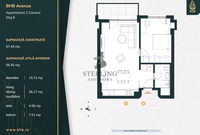 Apartament cu 2 camere semidecomandat în Aviației - 21